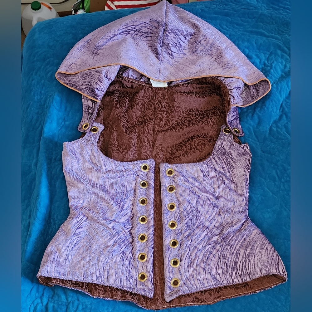 DITD Damsel in this Dress Hooded Vixen Corset Renaissance Faire Costume Purple